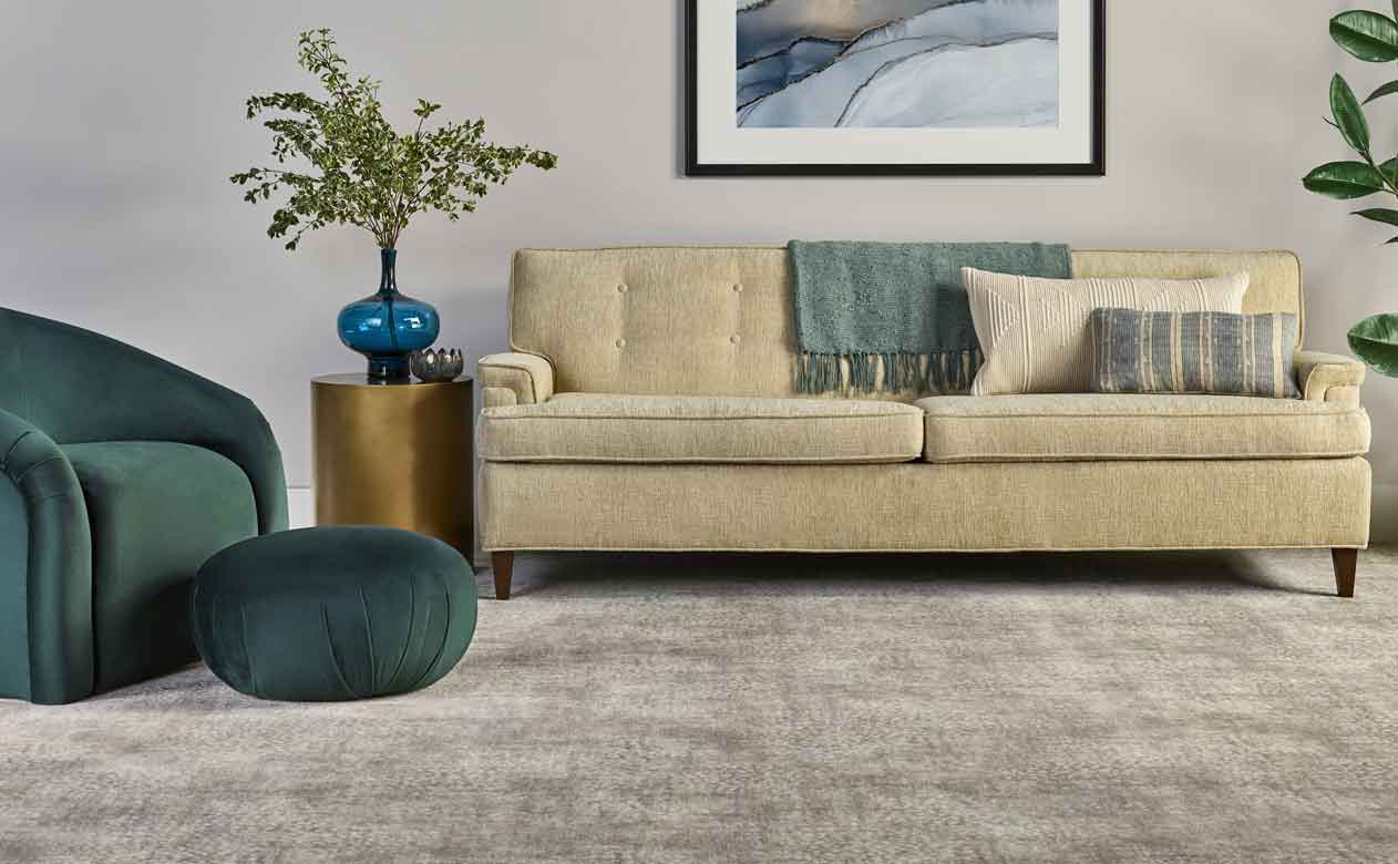 greige carpet in living room